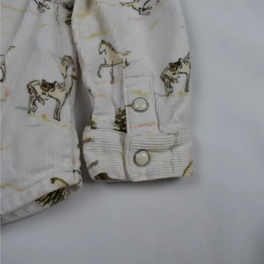 Gymboree Girls 12-18 Month Corduroy Horse Shirt Long Sleeve Western Cowgirl Top